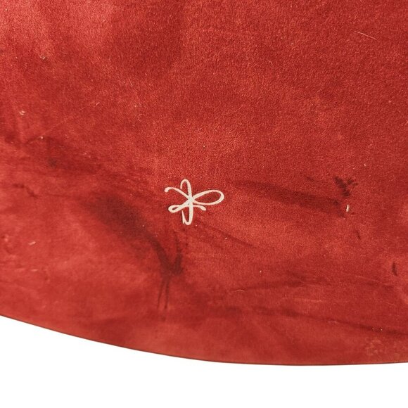 Woven Faux Leather and Wood Basket With Handle - Rectangular Design Deep Red Col - Picture 10 of 14